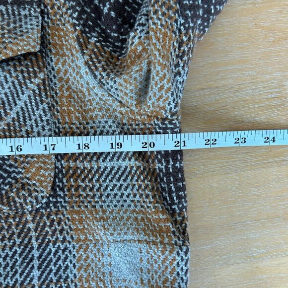 PrAna Jacket Womens XS Brown Orange Plaid Organic Cotton Full Zip Shirt Shacket - Picture 7 of 9